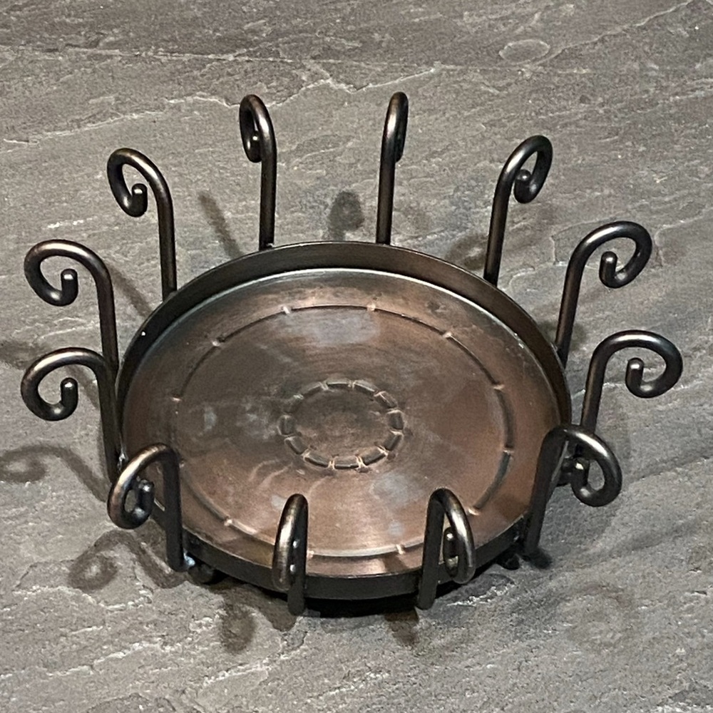 Partylite ~ 3 Wick Candle Holder ~ Copper Tone Metal